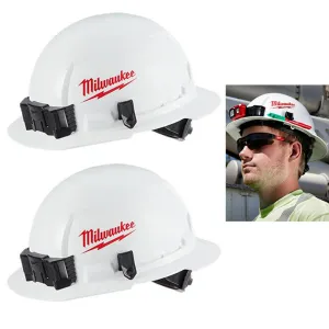 2 Milwaukee Hard Hat Full Brim Safety Bolt Ratcheting Suspension Protective Gear