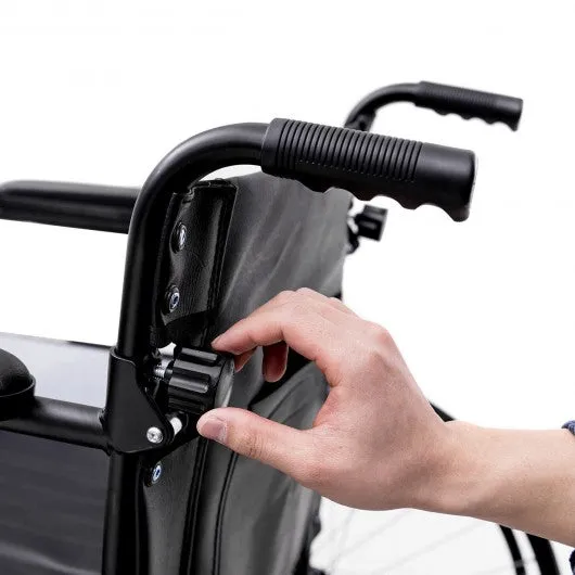 24" Folding Foldable Backrest Transport Wheelchair