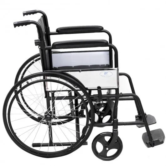 24" Folding Foldable Backrest Transport Wheelchair