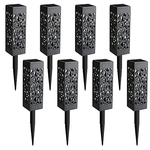 8 Pcs Solar Powered LED Garden Lights, Solar Path Lights Outdoor, Automatic Led Halloween Christmas Decorative Landscape Lighting for Patio, Yard and Garden