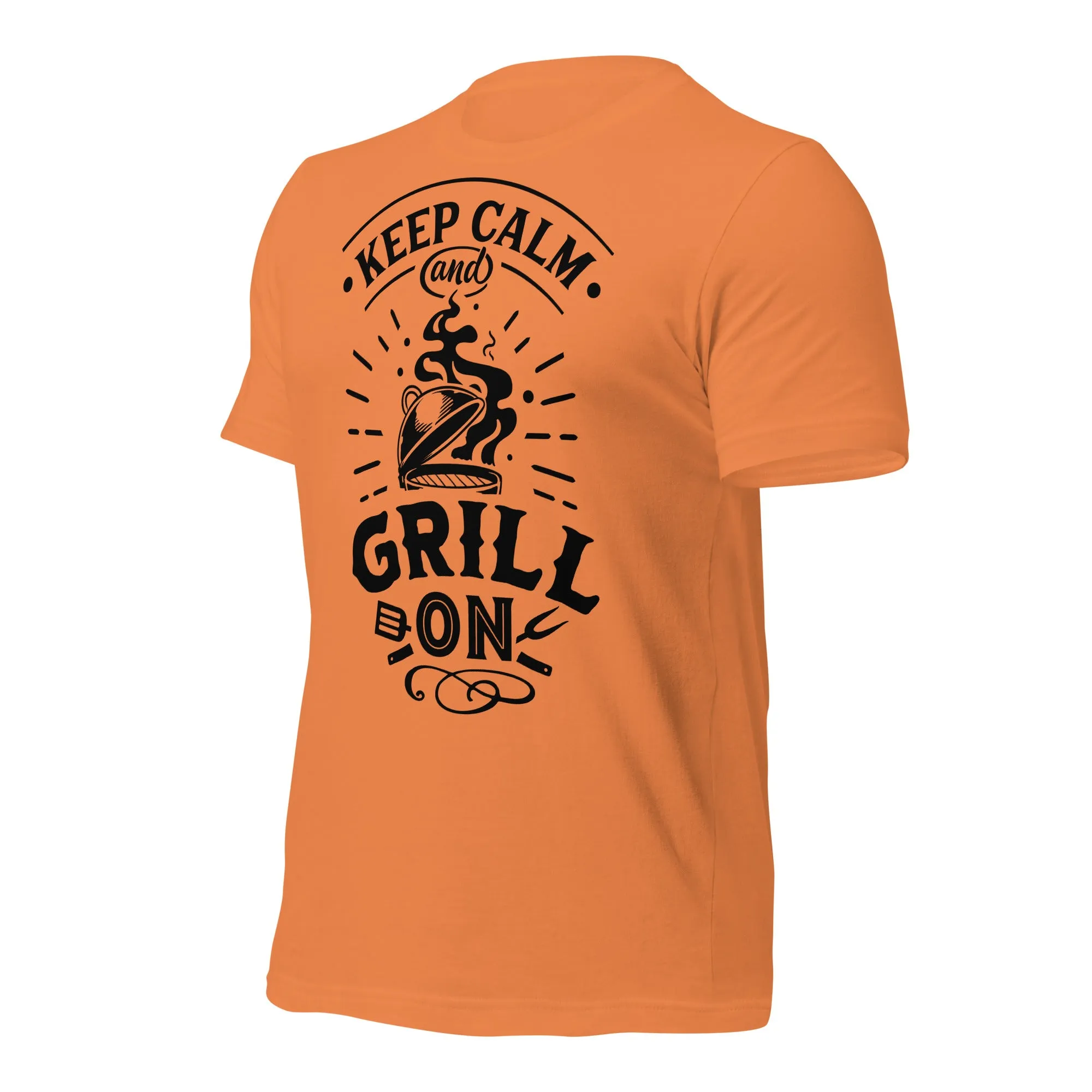 Keep Calm and Grill On T-shirt – Comfortable & Motivational BBQ Tee for Grill Lovers