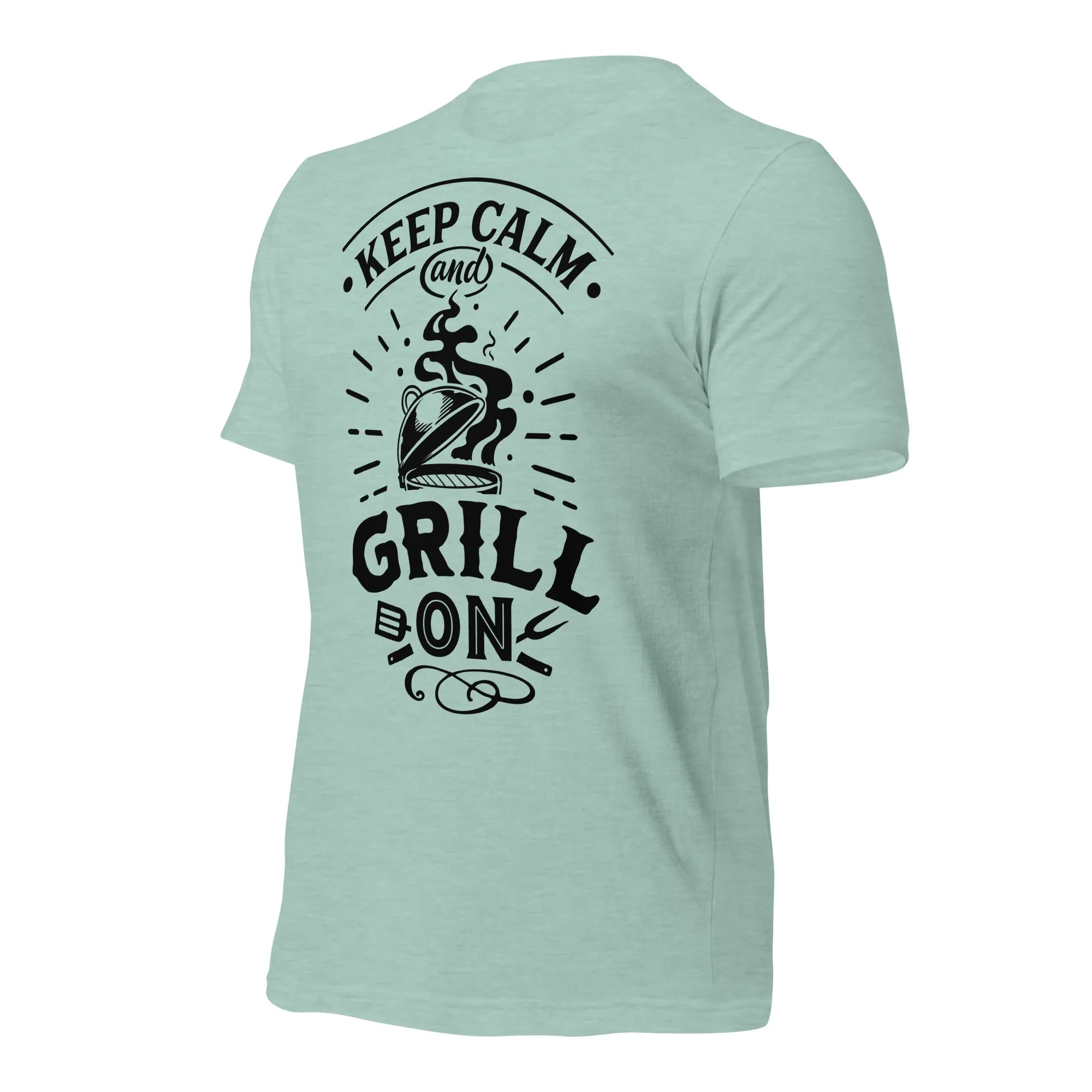 Keep Calm and Grill On T-shirt – Comfortable & Motivational BBQ Tee for Grill Lovers