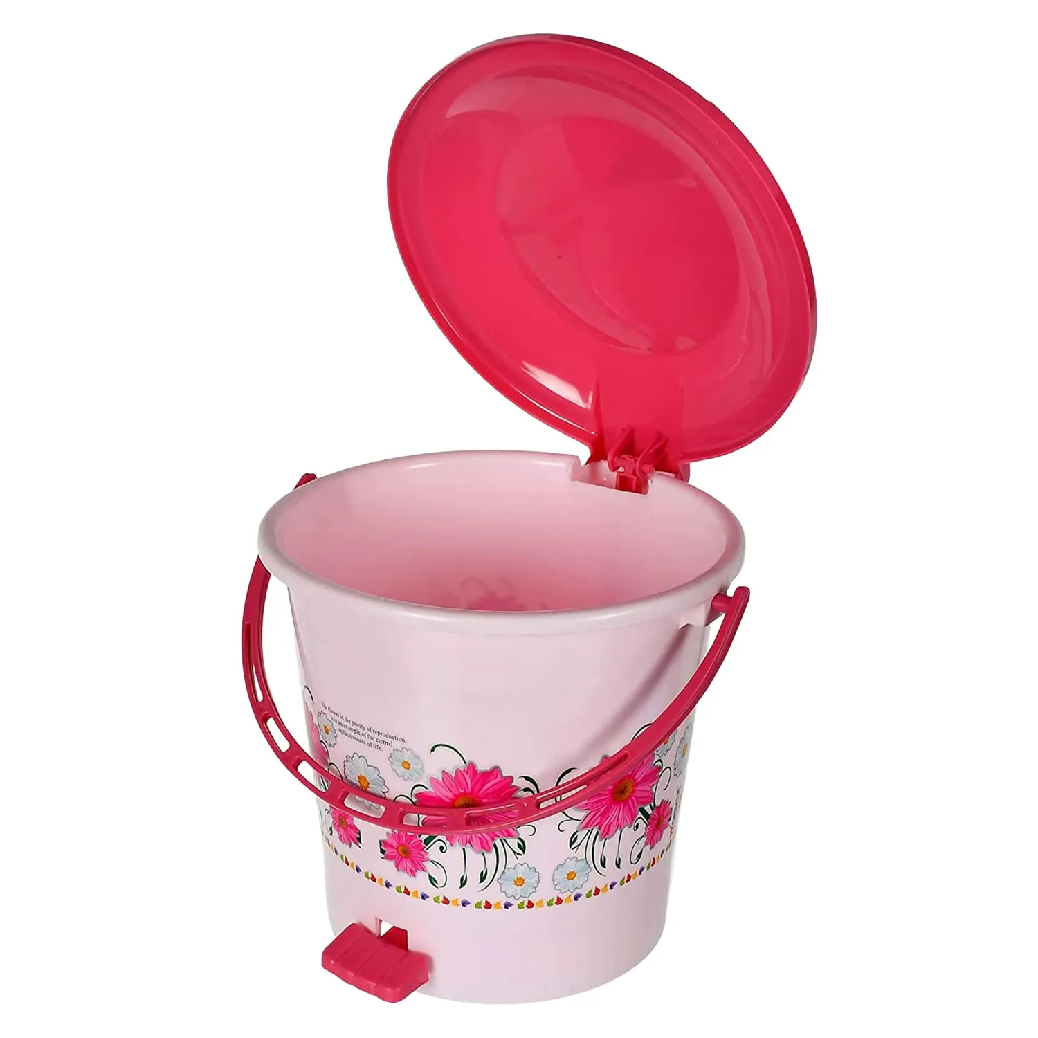Kuber Industries Pedal Dustbin|Plastic Pedal Dustbin|Kitchen Paper Bin|Dustbin For Bedroom|Dustbin For office|5 Liter Dustbin|Pack of 3 (Pink)