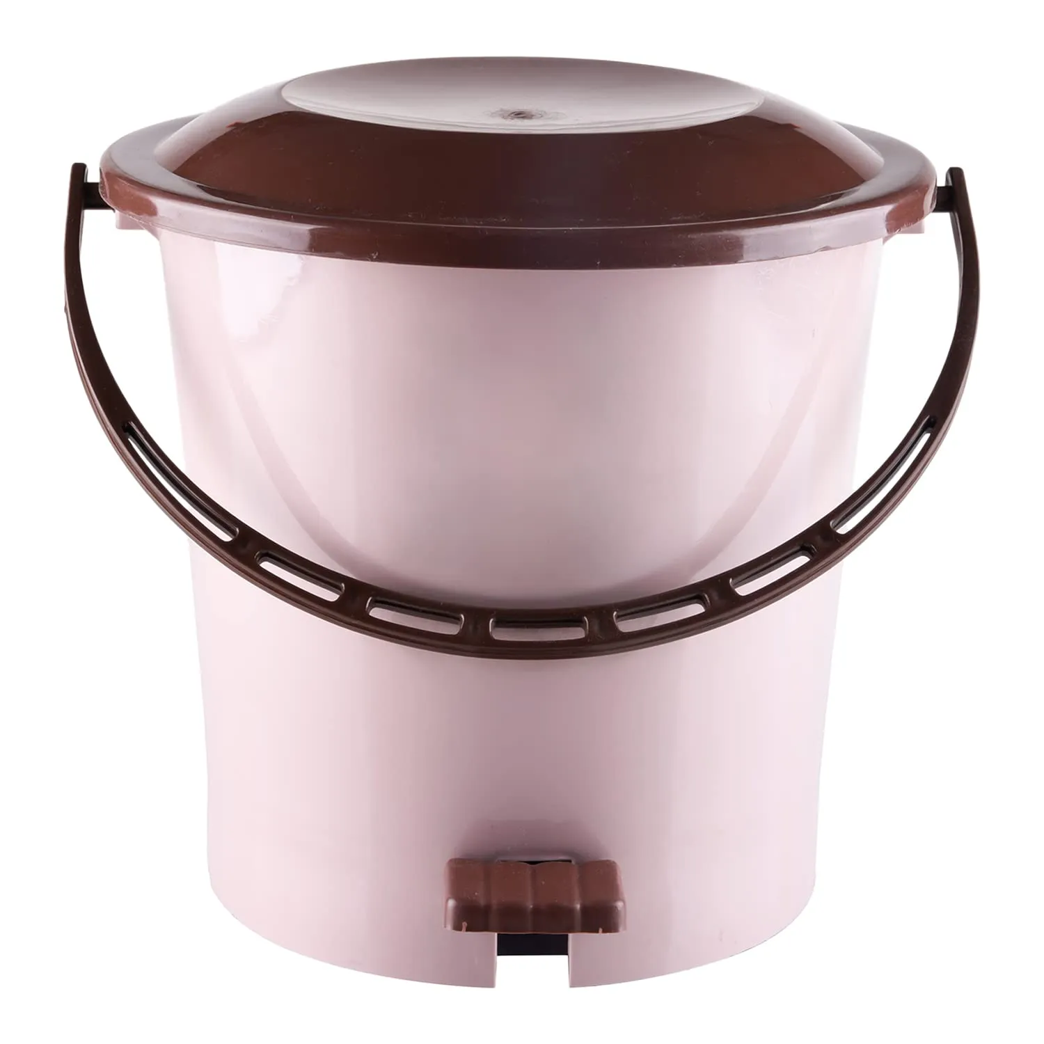 Kuber Industries Pedal Dustbin|Plastic Pedal Dustbin|Kitchen Waste Paper Bin|Dustbin For Bedroom|5 Liter Dustbin (Peach)