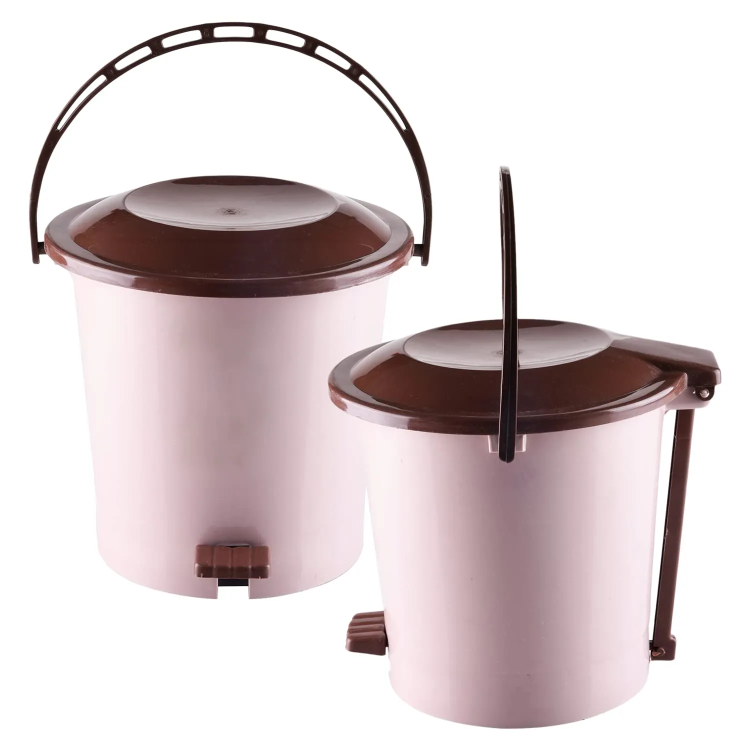 Kuber Industries Pedal Dustbin|Plastic Pedal Dustbin|Kitchen Waste Paper Bin|Dustbin For Bedroom|5 Liter Dustbin (Peach)