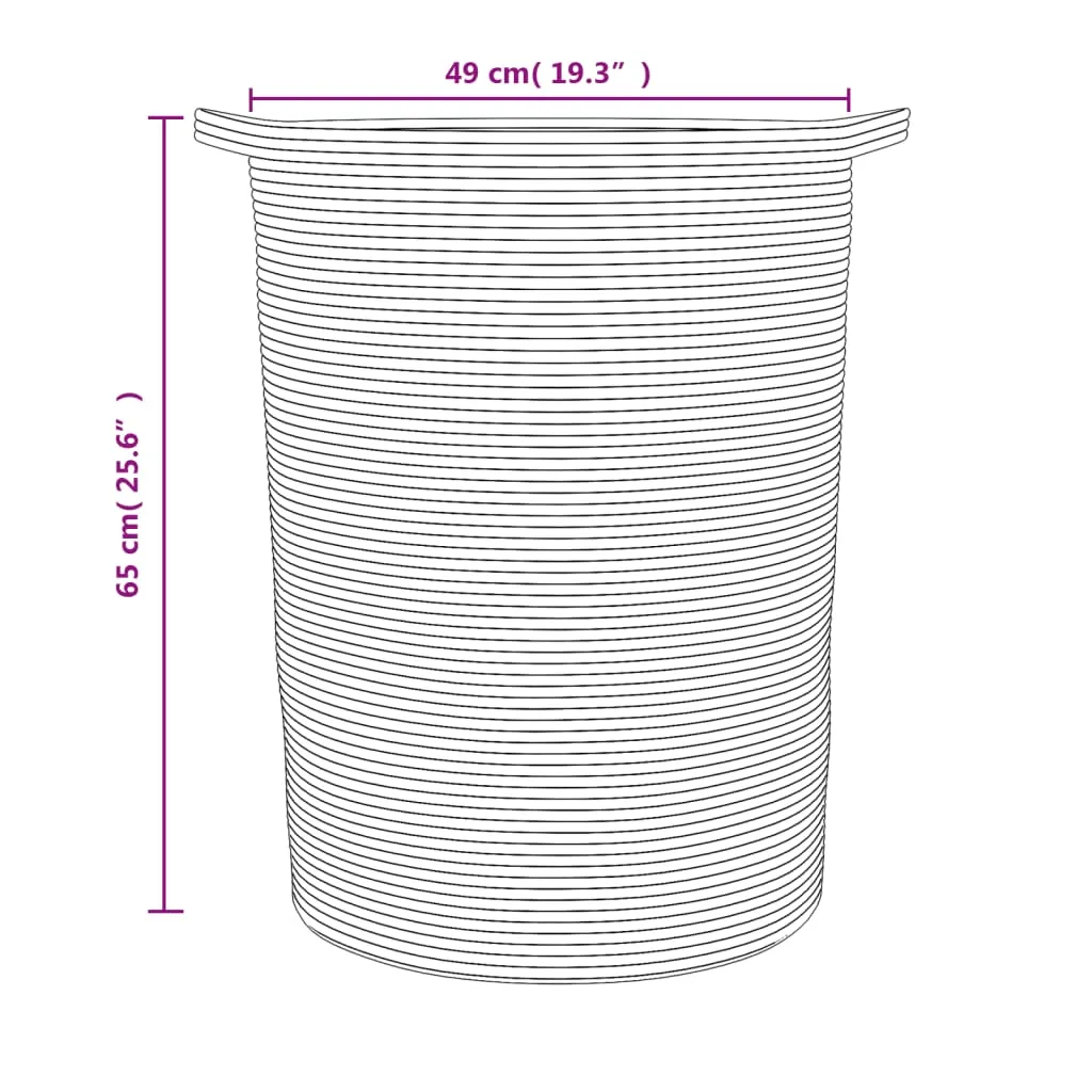 Storage Basket Black and White Ø49x65 cm Cotton